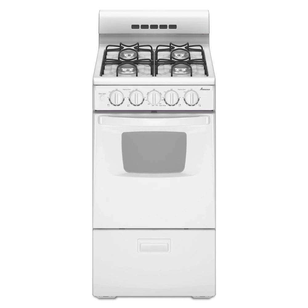 Amana AGG222VDW 20-inch Gas Range with Compact Oven Capacity