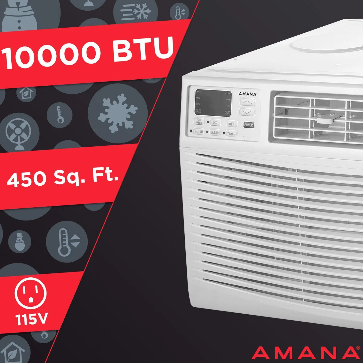 10,000 BTU 115V Window-Mounted Air Conditioner with Remote Control - Image 2