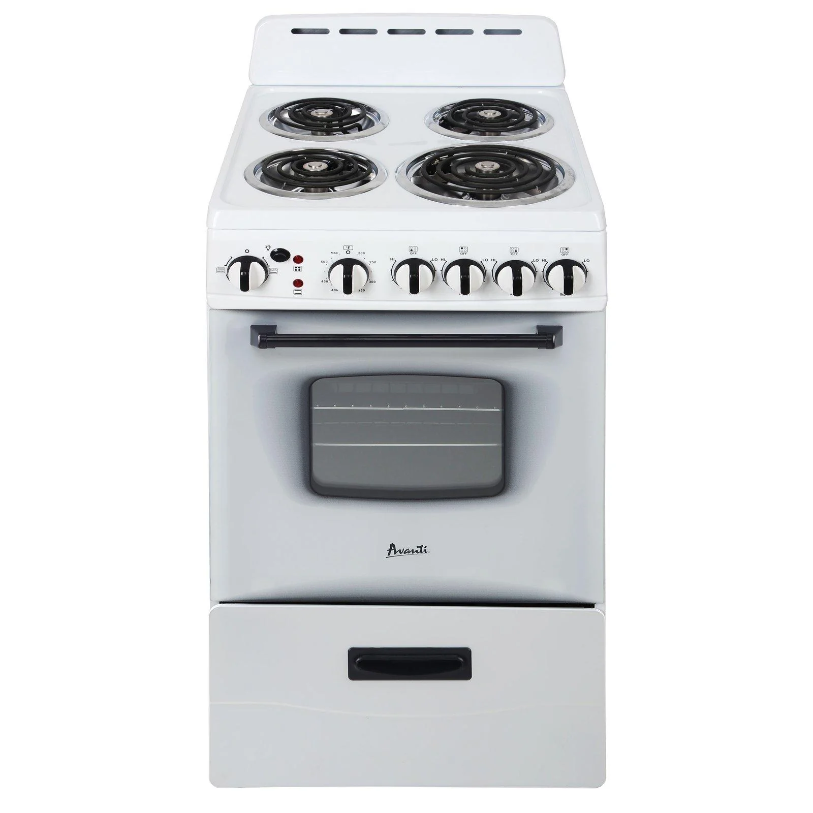 ERU200P0W Avanti 20" Electric Range Oven with Framed Glass Door - White