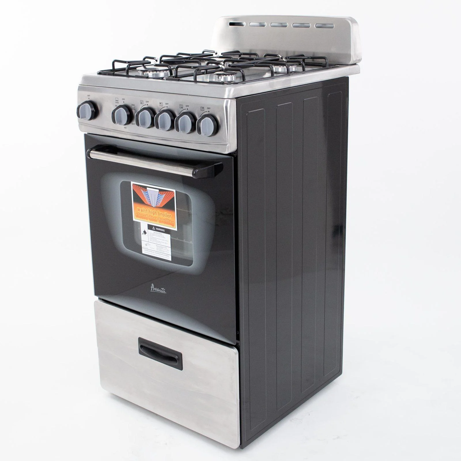 GR2013CSS Avanti 20" Compact Gas Range Oven - Stainless Steel - Image 7