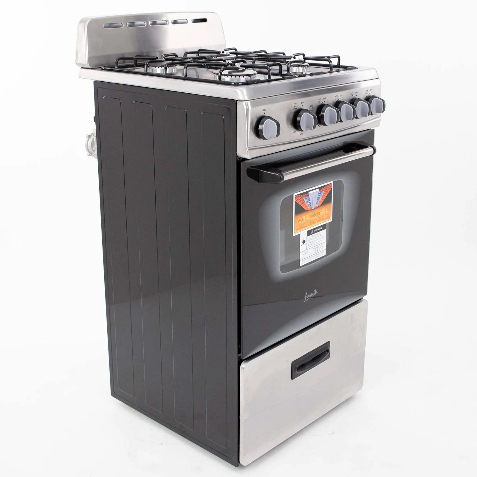 GR2013CSS Avanti 20" Compact Gas Range Oven - Stainless Steel - Image 8