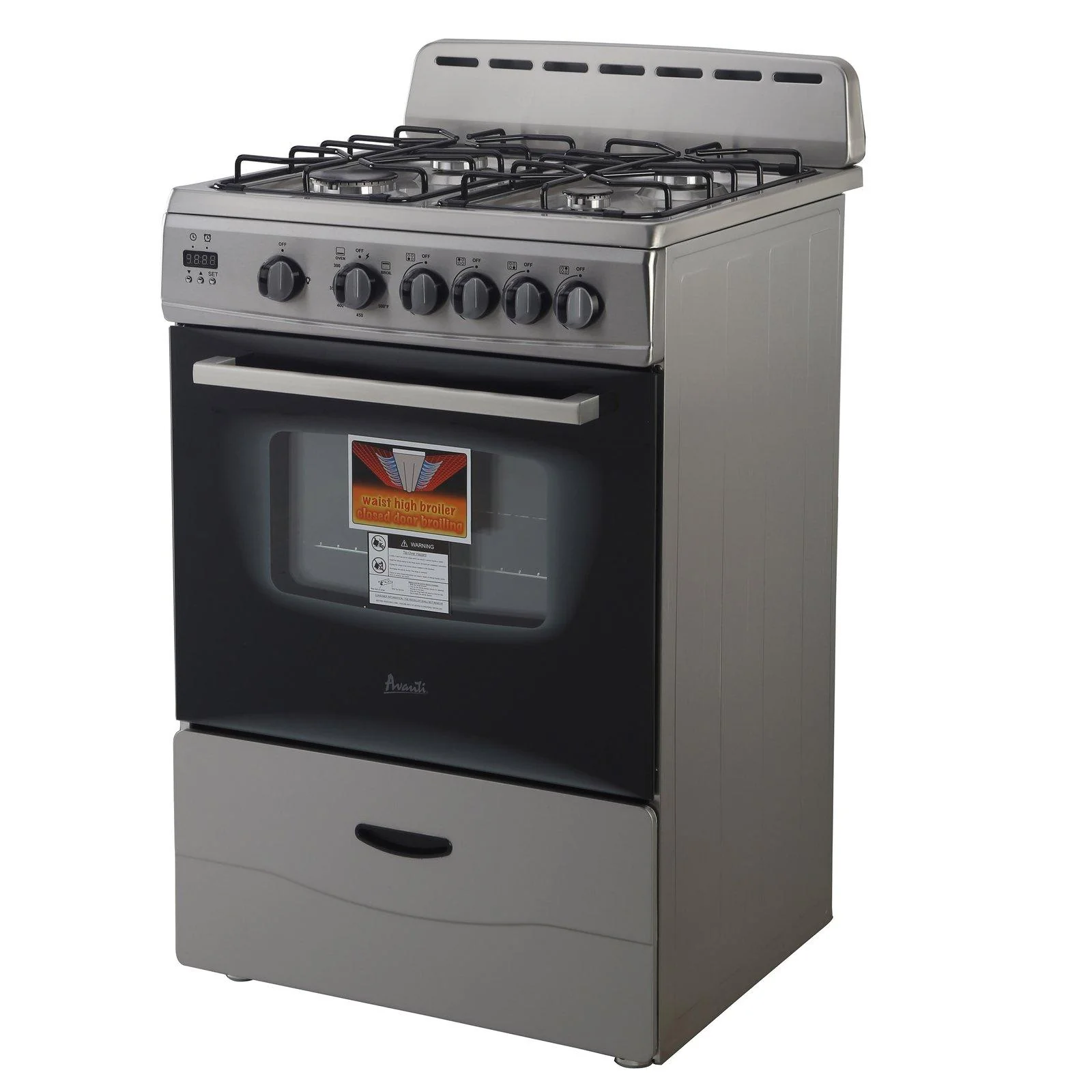 GR2416CSS Avanti 24" Compact Gas Range Oven - Stainless Steel - Image 8