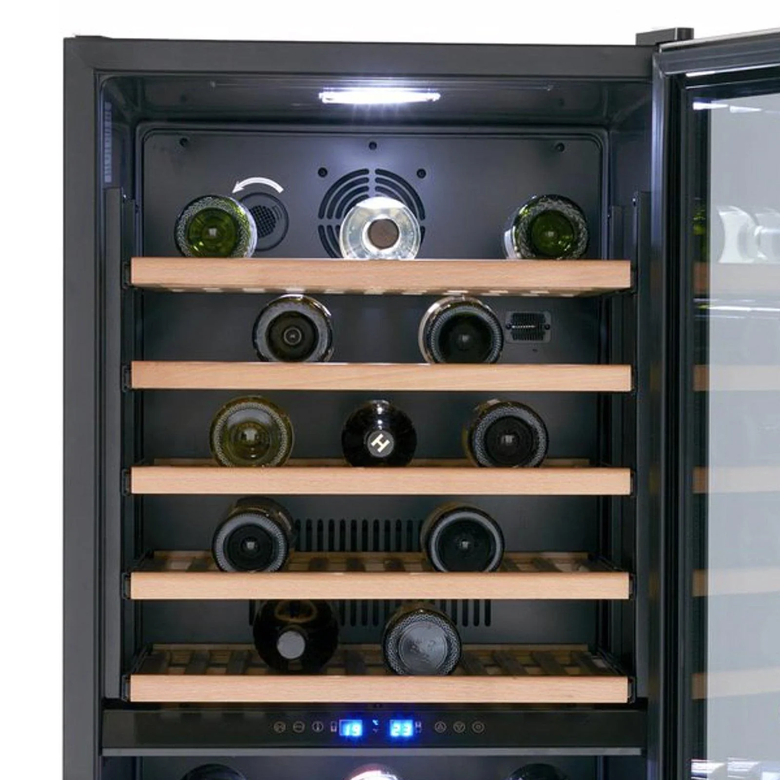 Avanti 154 Bottle DESIGNER Series Dual-Zone Wine Cooler - Stainless Steel with Black Cabinet / 154 Bottles - Image 5