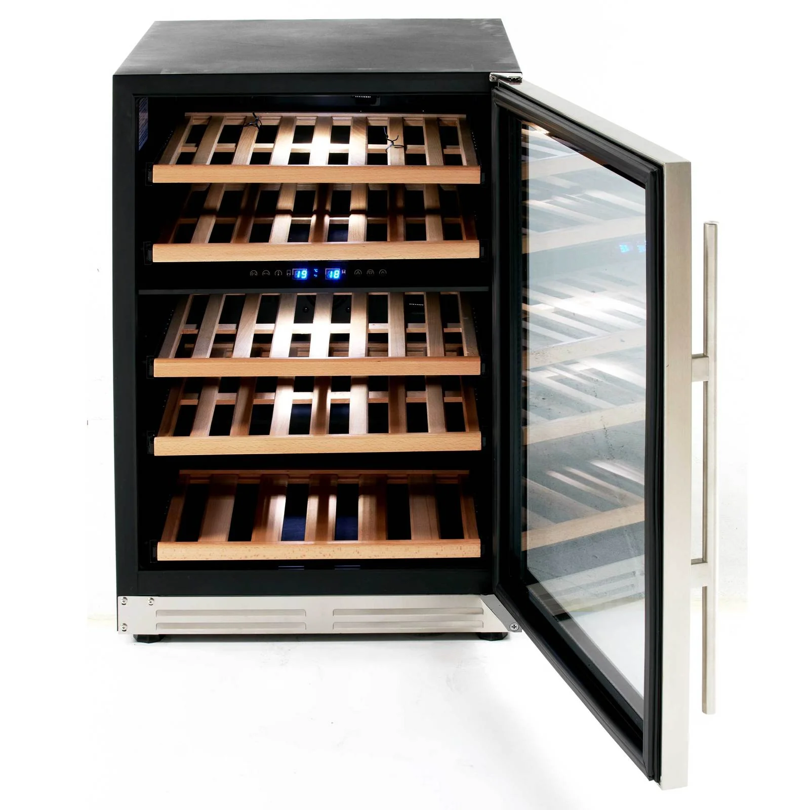 Avanti WCF43S3SD 43 Bottle DESIGNER Series Dual-Zone Wine Cooler - Stainless Steel with Black Cabinet / 43 Bottles - Image 5