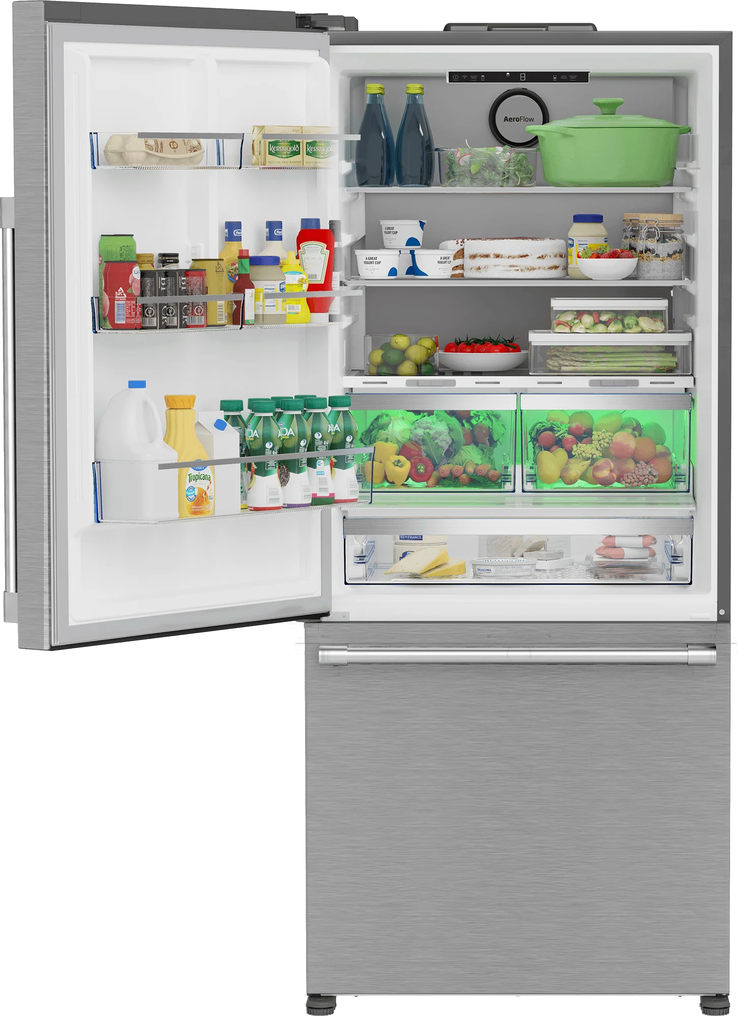Beko BFBD30216SSL 30" Bottom Freezer Refrigerator with HarvestFresh - Image 3