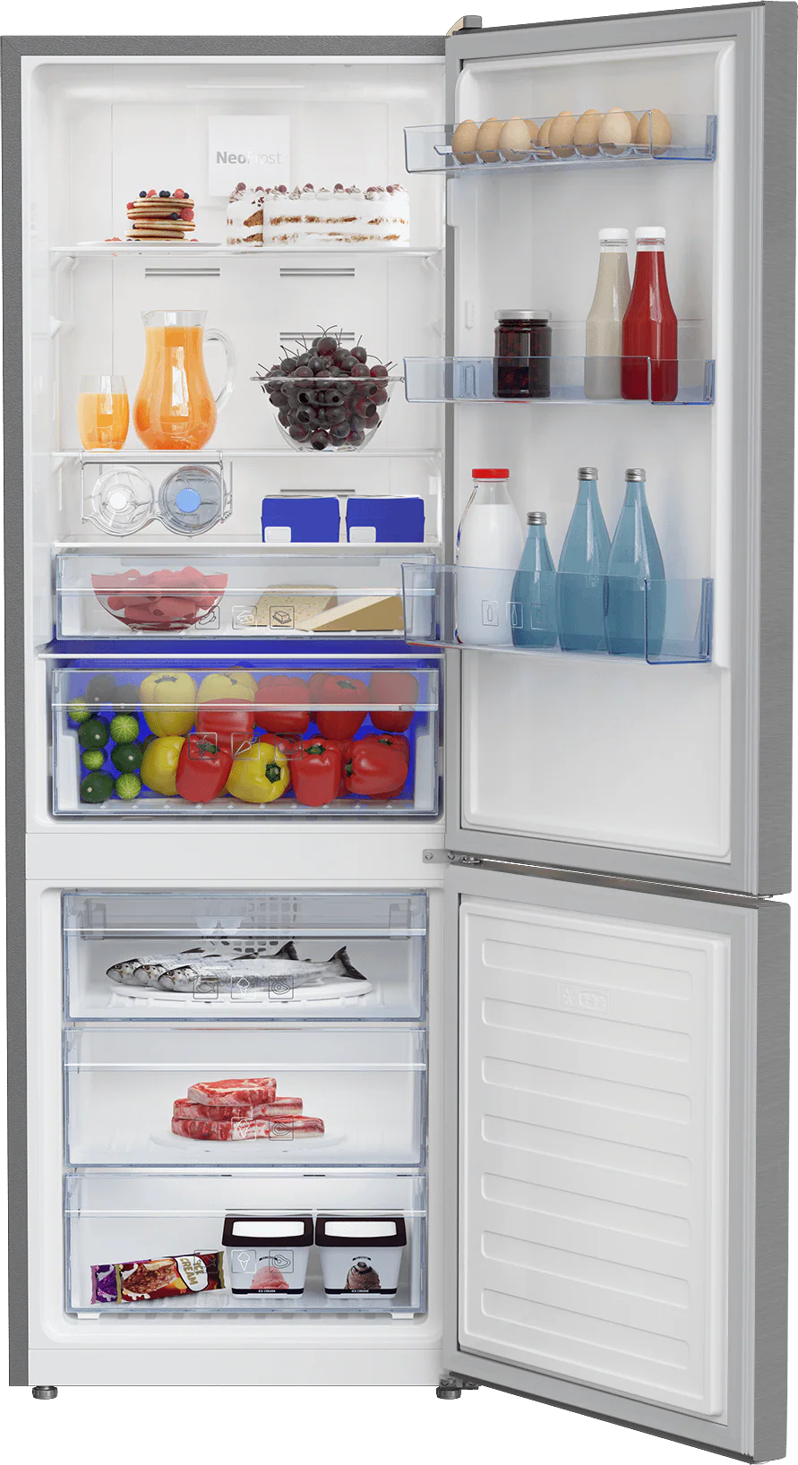 Beko BFBF2414SS 24" Freezer Bottom Stainless Steel Refrigerator - Image 3