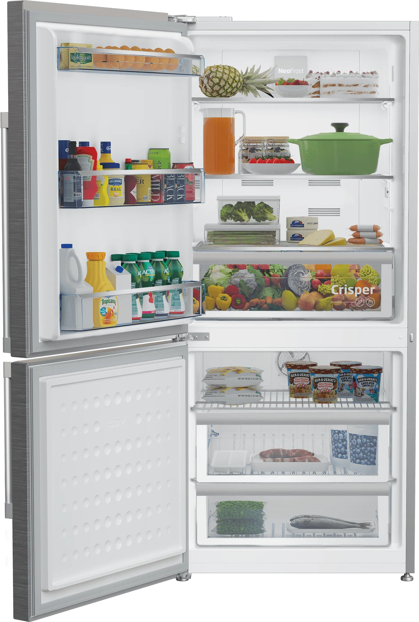 30" Freezer Bottom Stainless Steel Refrigerator (Left Hinge) - Image 3