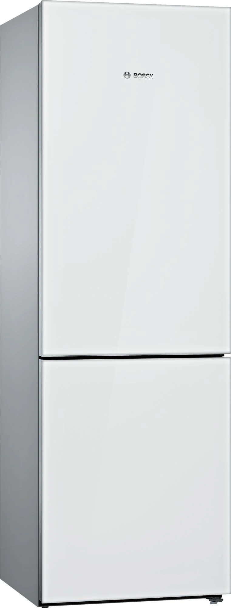 Bosch B10CB81NVW 800 Series Free-standing fridge-freezer with freezer at bottom, glass door 23.5" White