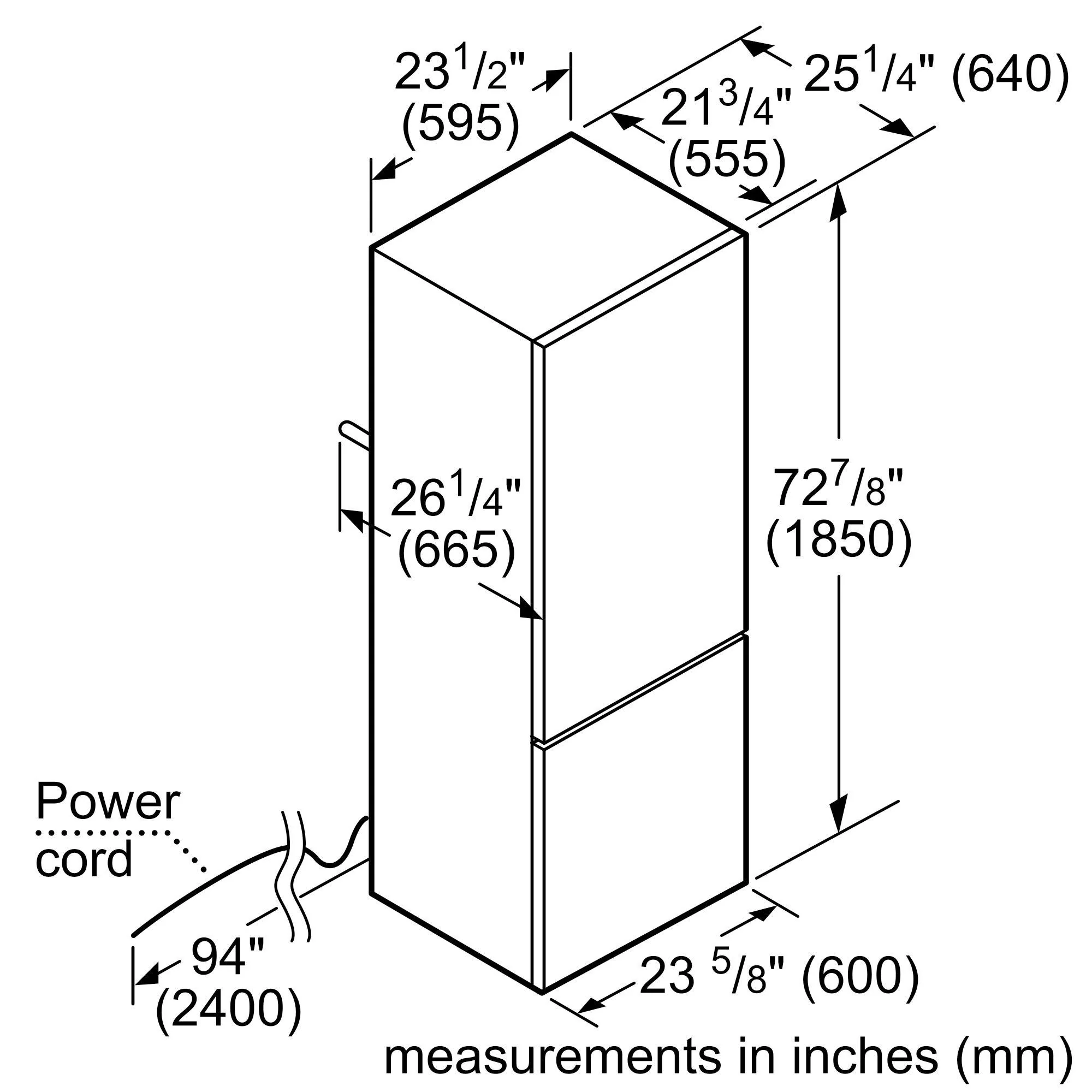 Bosch B10CB81NVW 800 Series Free-standing fridge-freezer with freezer at bottom, glass door 23.5" White - Image 12