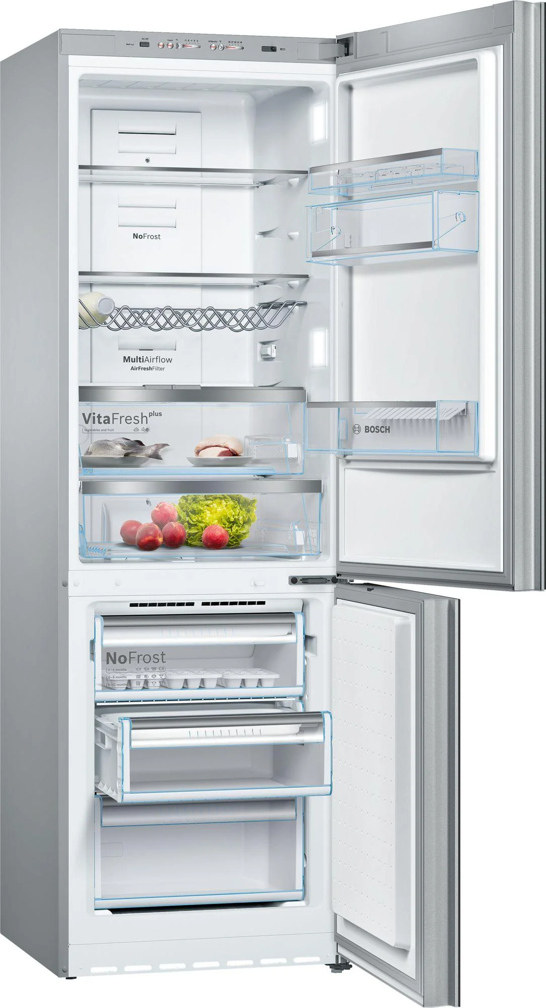 Bosch B10CB81NVW 800 Series Free-standing fridge-freezer with freezer at bottom, glass door 23.5" White - Image 8