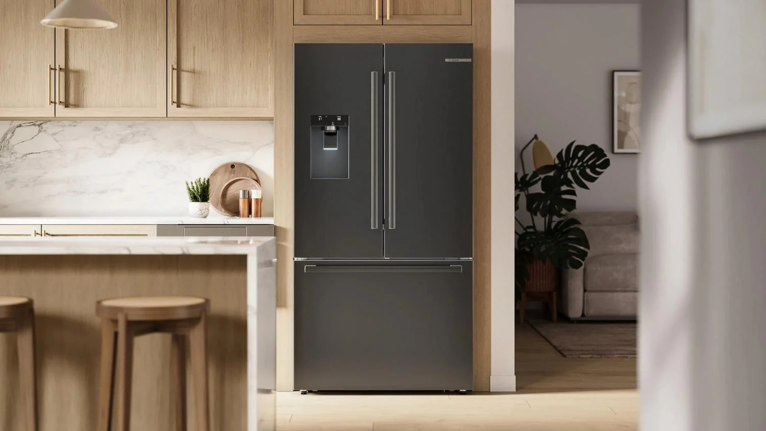 Bosch B36CD52SNB 500 Series, French Door Bottom freezer, multi door, 36'', Black inox-antifingerprint, Total No Frost - Image 4
