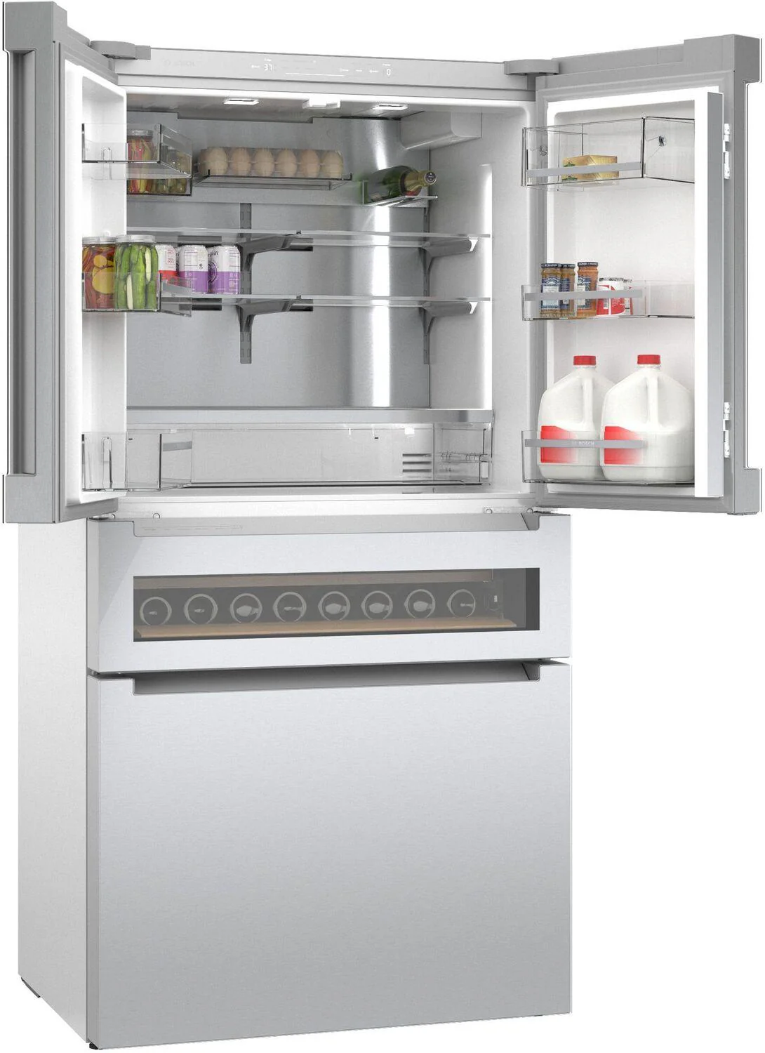 Bosch B36CL81ENG 800 Series, French Door Bottom Mount Refrigerator, Glass door, 36'', Stainless steel - Image 8