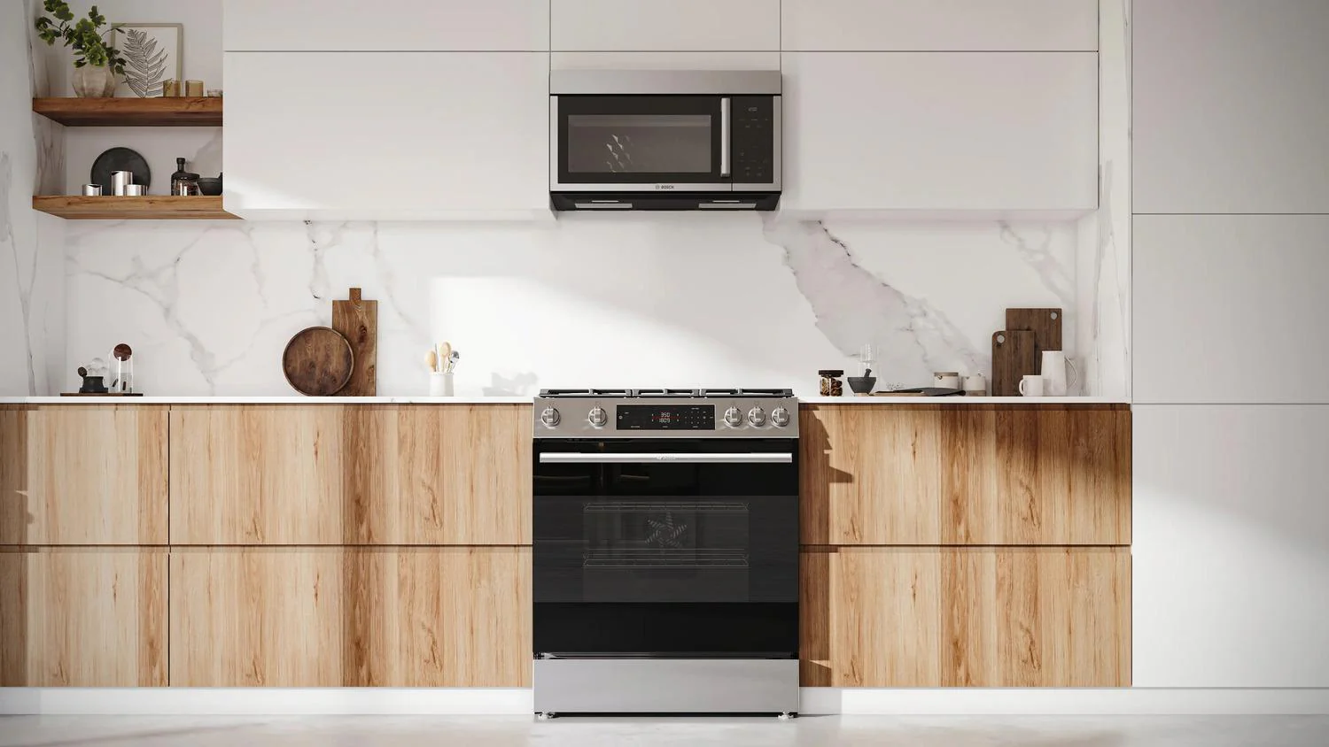 Bosch HMV3055U 300 Series, Over-The-Range Microwave, 30'', Door Hinge: left, Stainless steel - Image 2