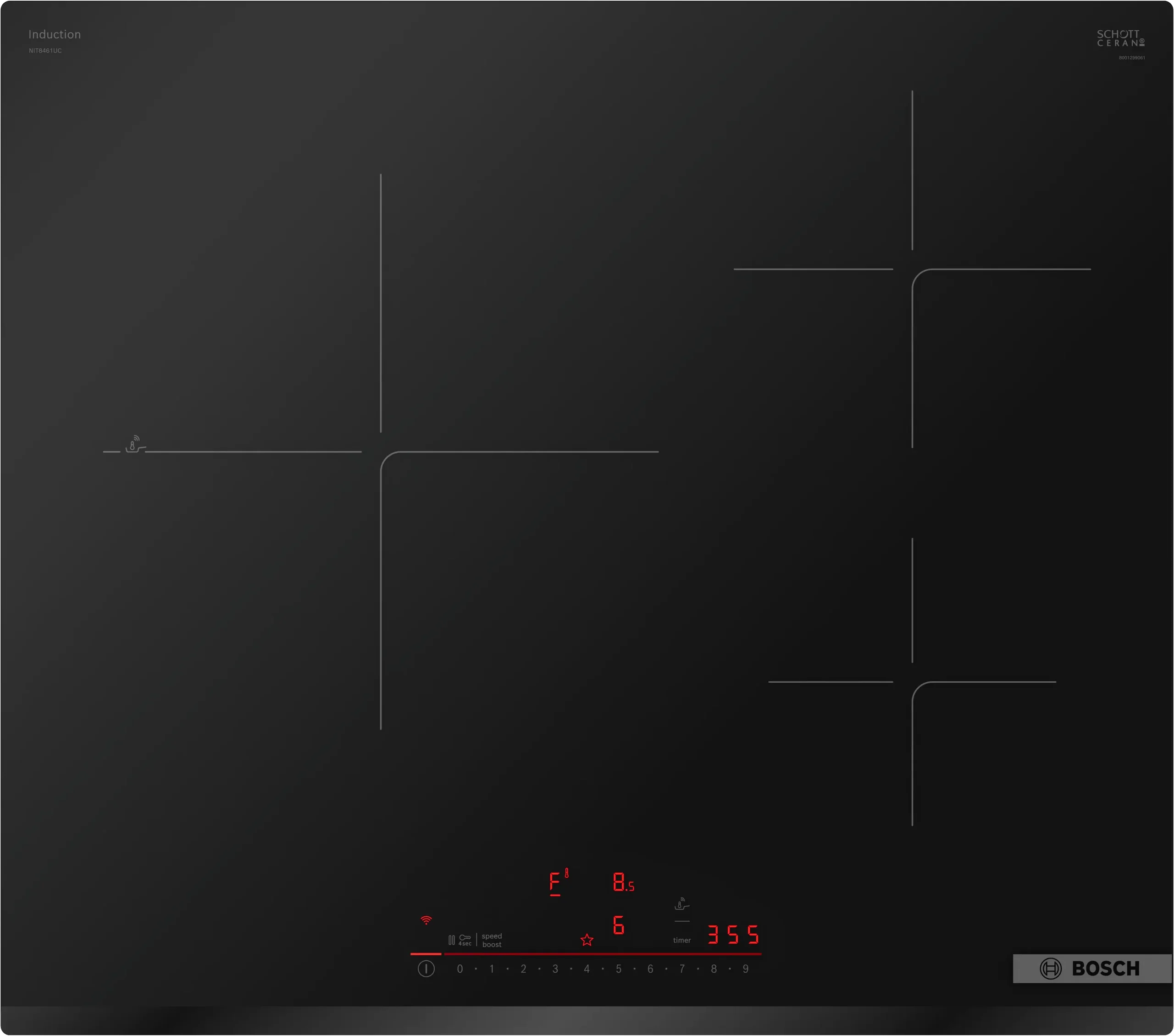 Bosch NIT8461UC 800 Series, Induction hob, 24", surface mount without frame
