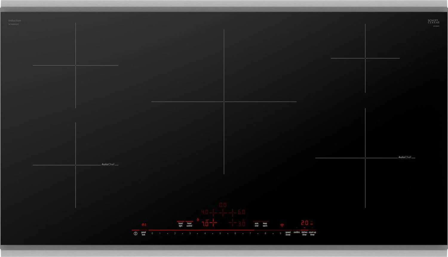 Bosch NIT8660SUC 800 Series Induction Cooktop 36" Black, surface mount with frame