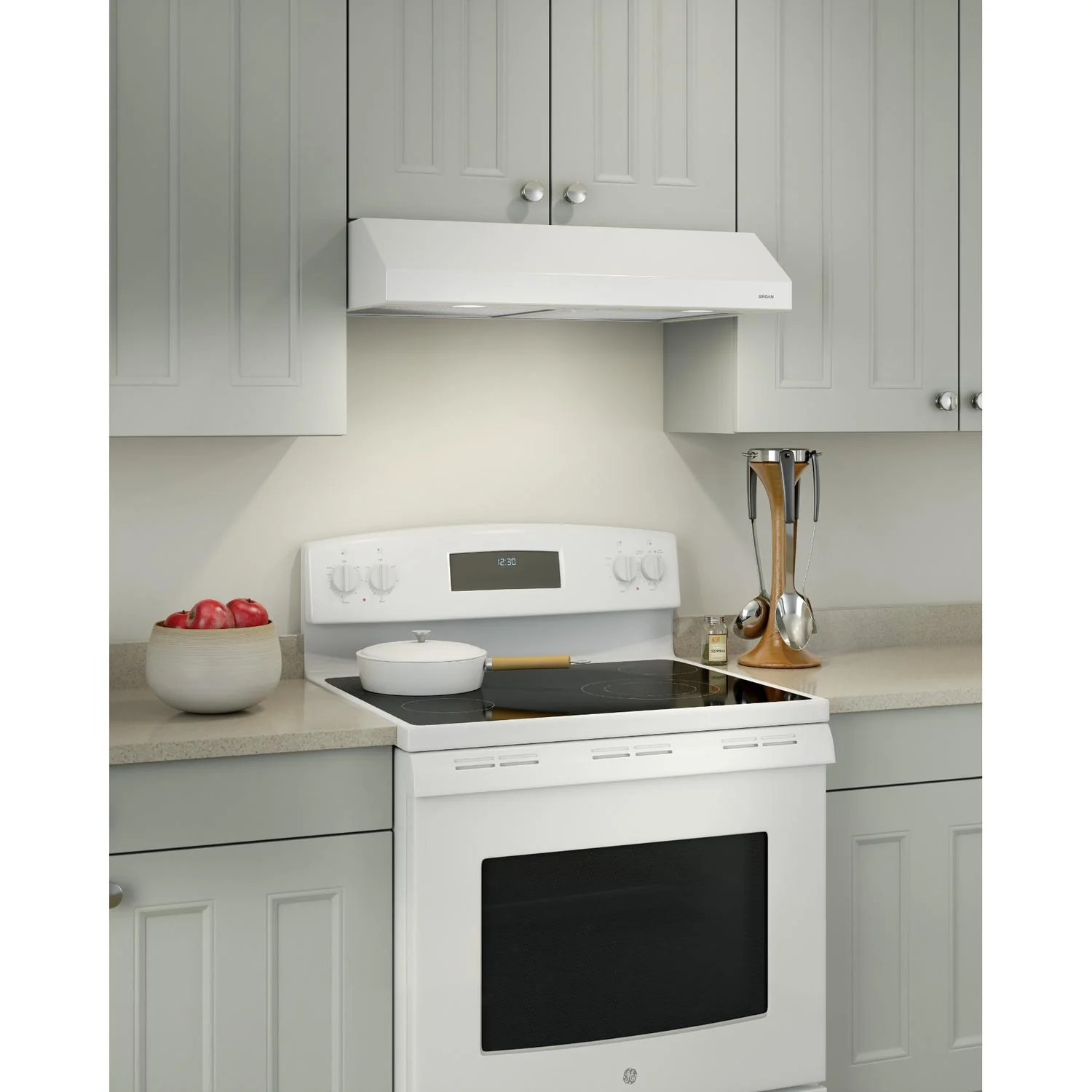 Broan BCSD142WW Glacier 42-Inch 300 Max Blower CFM 5 Sones White Range Hood - Image 2