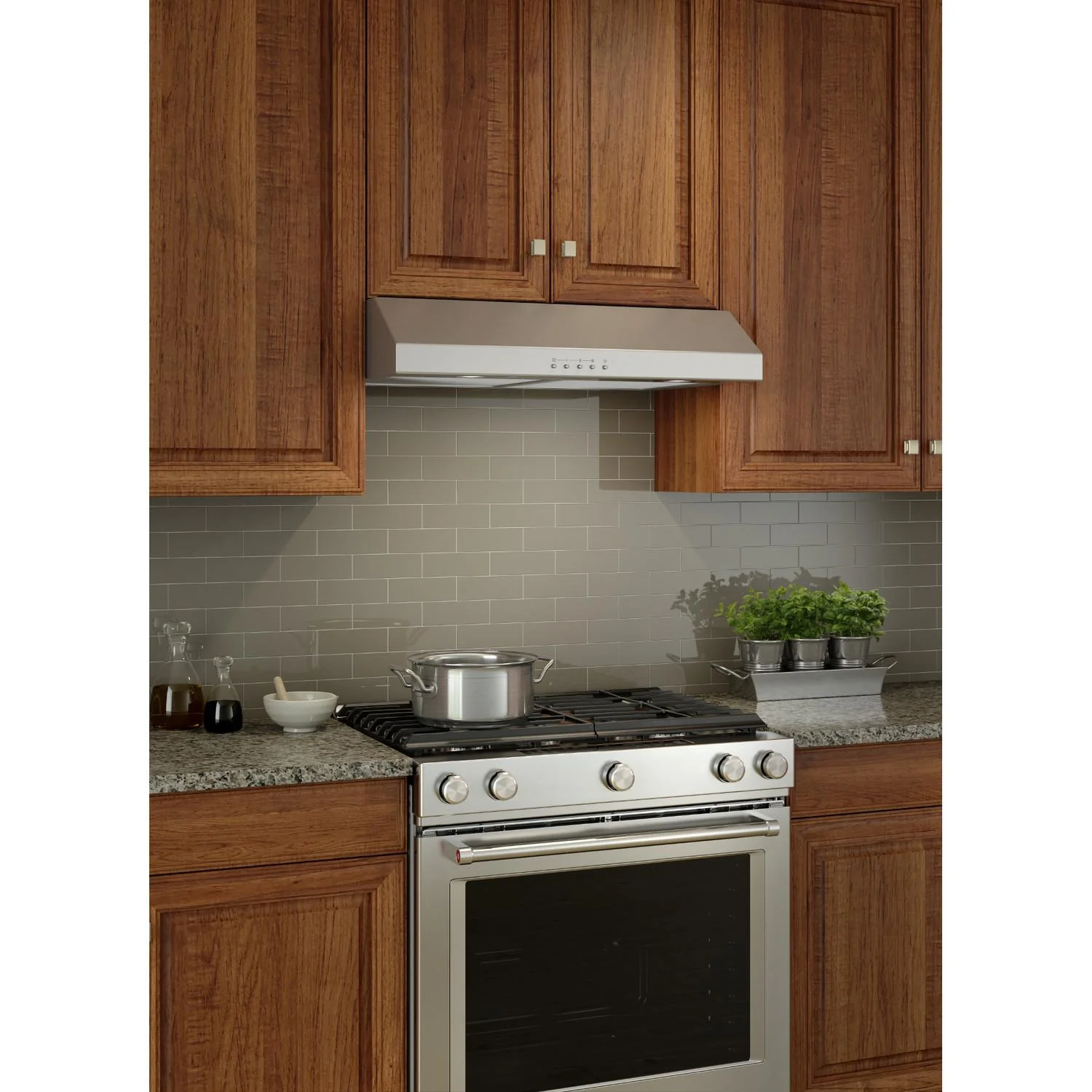 BCSQ130SS Broan® Glacier 30-Inch Convertible Under-Cabinet Range Hood, 375 Max Blower CFM, Stainless Steel - Image 2
