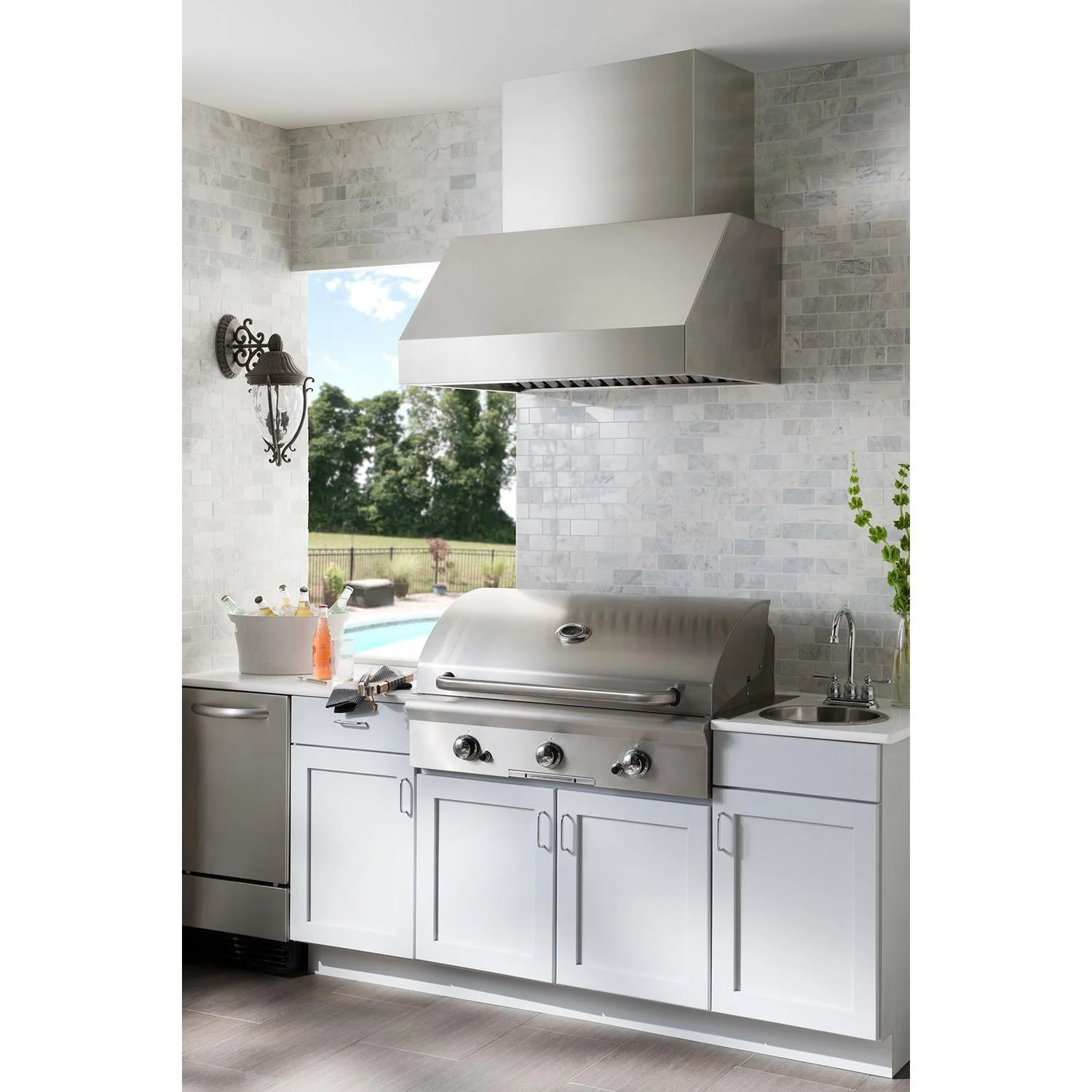 Broan® EPD61 Series 36-inch Pro-Style Outdoor Range Hood, 1290 Max Blower CFM, Stainless Steel - Image 2