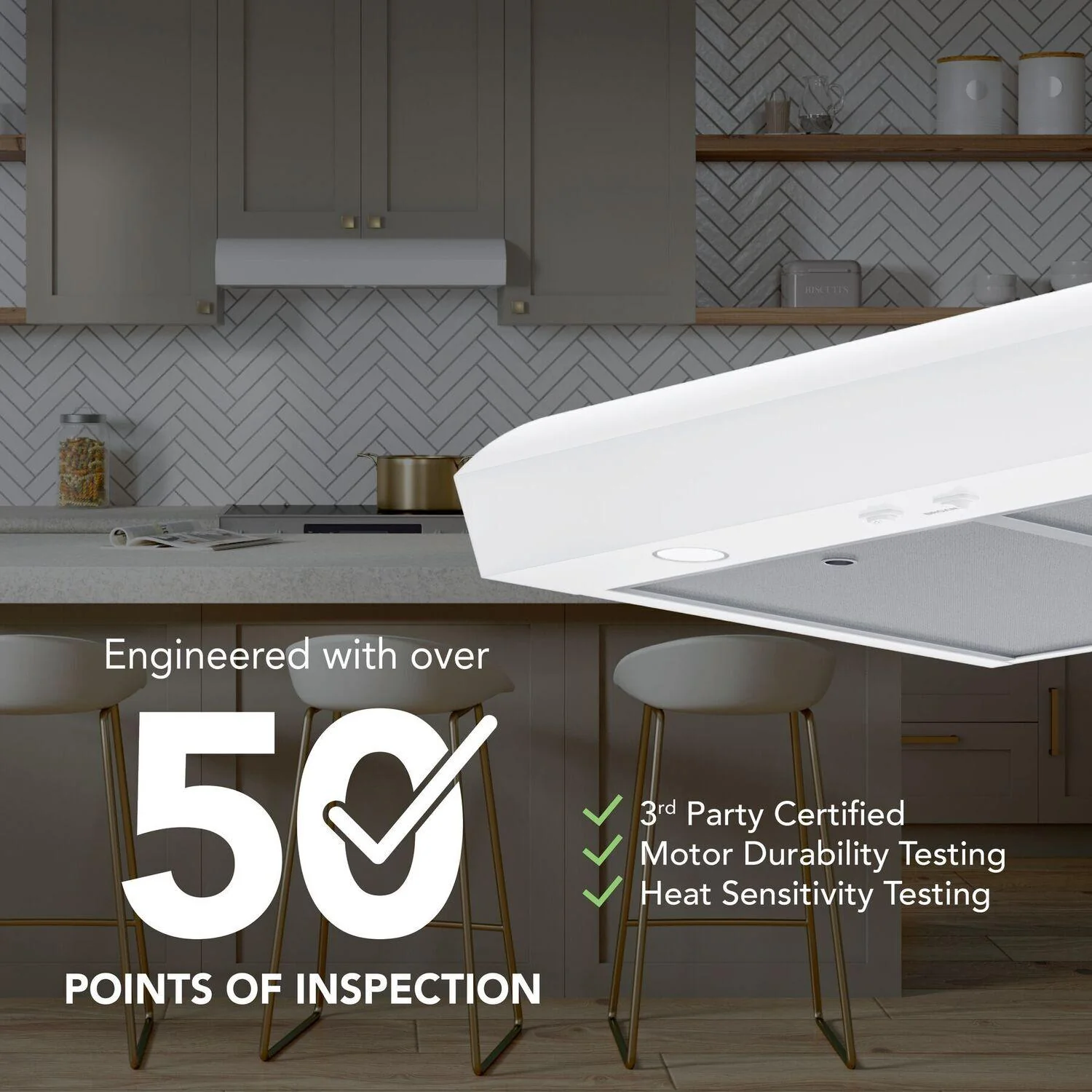MTR1303WW Broan-NuTone 30-Inch Under Cabinet Range Hood, ENERGY STAR, 350 Max Blower CFM, White - Image 5