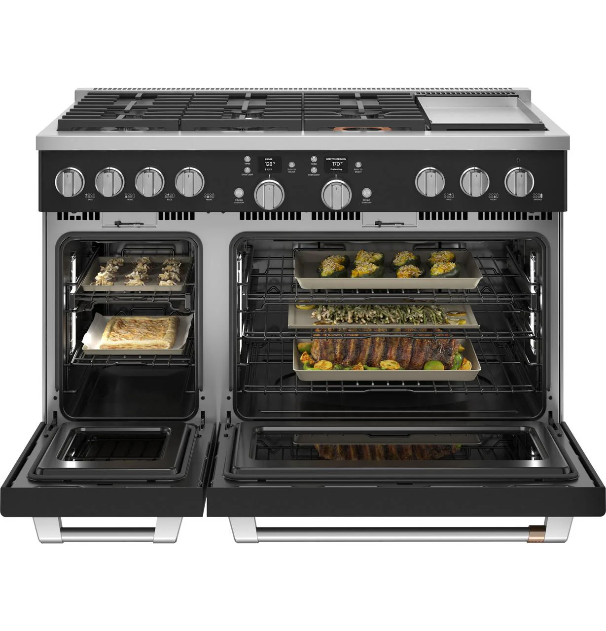 Cafe C2Y486P3TD1 CAF(EBACK)™ 48" Smart Dual-Fuel Commercial-Style Range with 6 Burners and Griddle (Natural Gas) - Image 8
