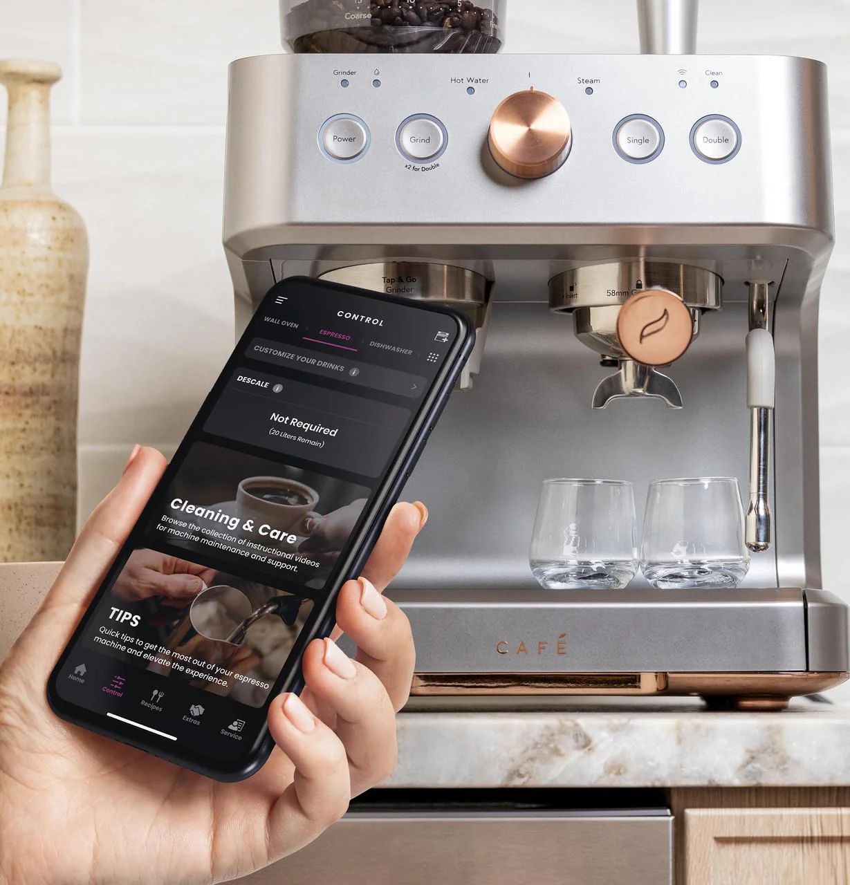 Cafe C7CESAS2RS3 CAF(EBACK)™ BELLISSIMO Semi Automatic Espresso Machine + Frother - Image 11