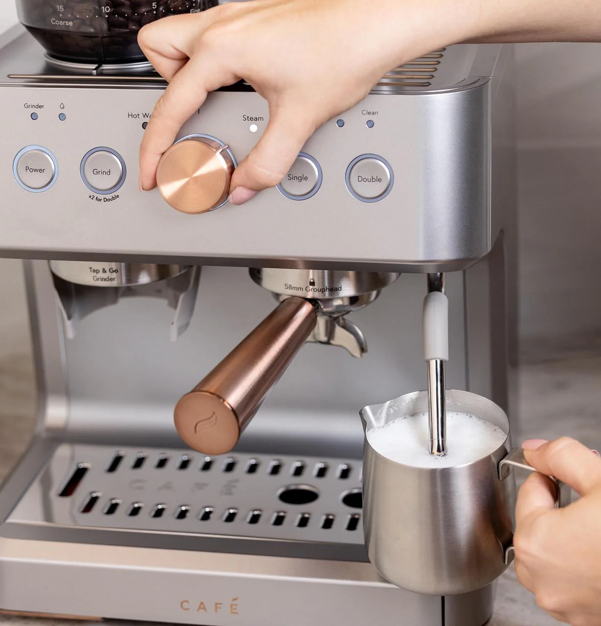 Cafe C7CESAS2RS3 CAF(EBACK)™ BELLISSIMO Semi Automatic Espresso Machine + Frother - Image 5