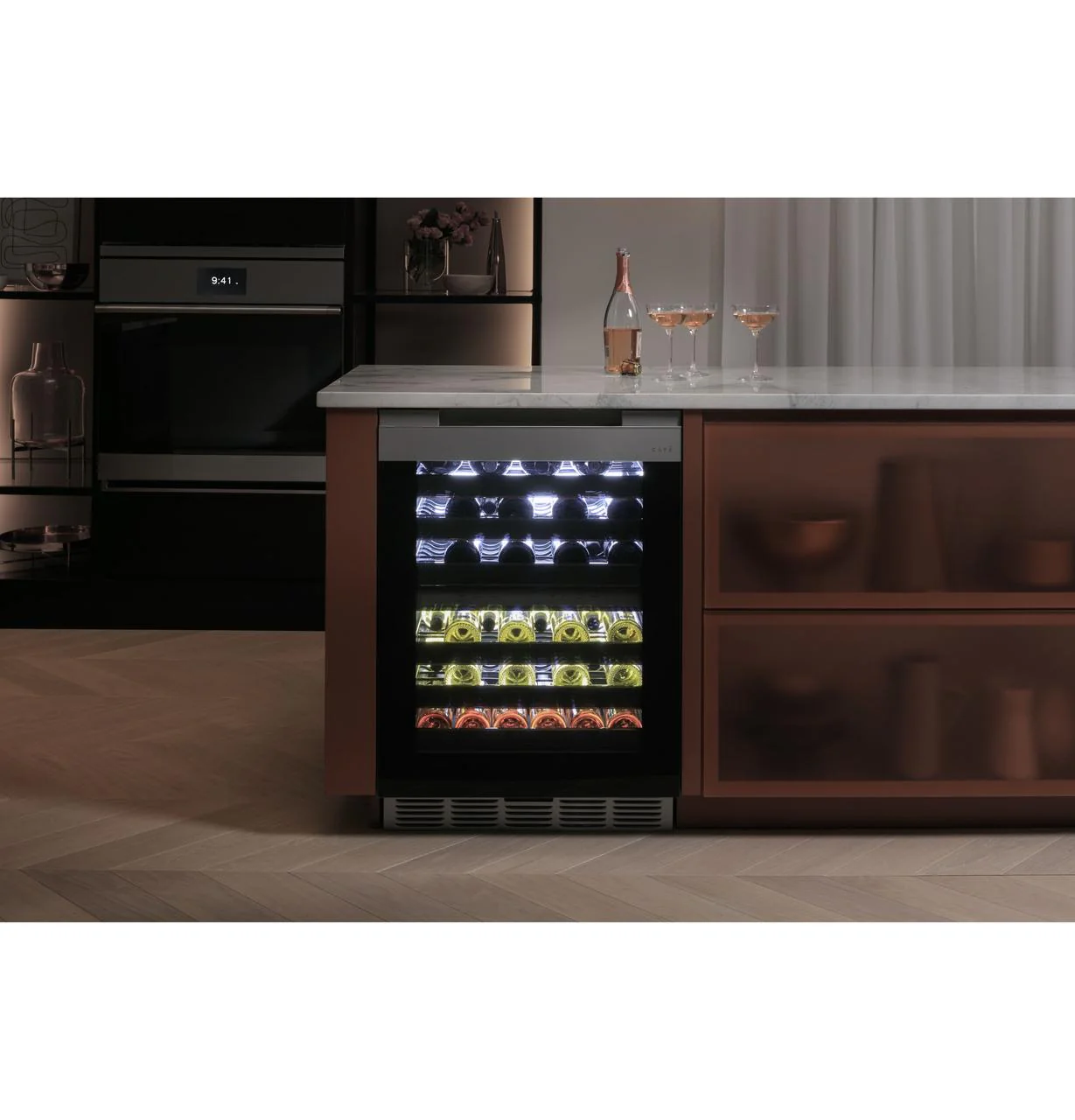 Cafe CCR06DM2PS5 Caf(eback)™ Wine Center in Platinum Glass - Image 17