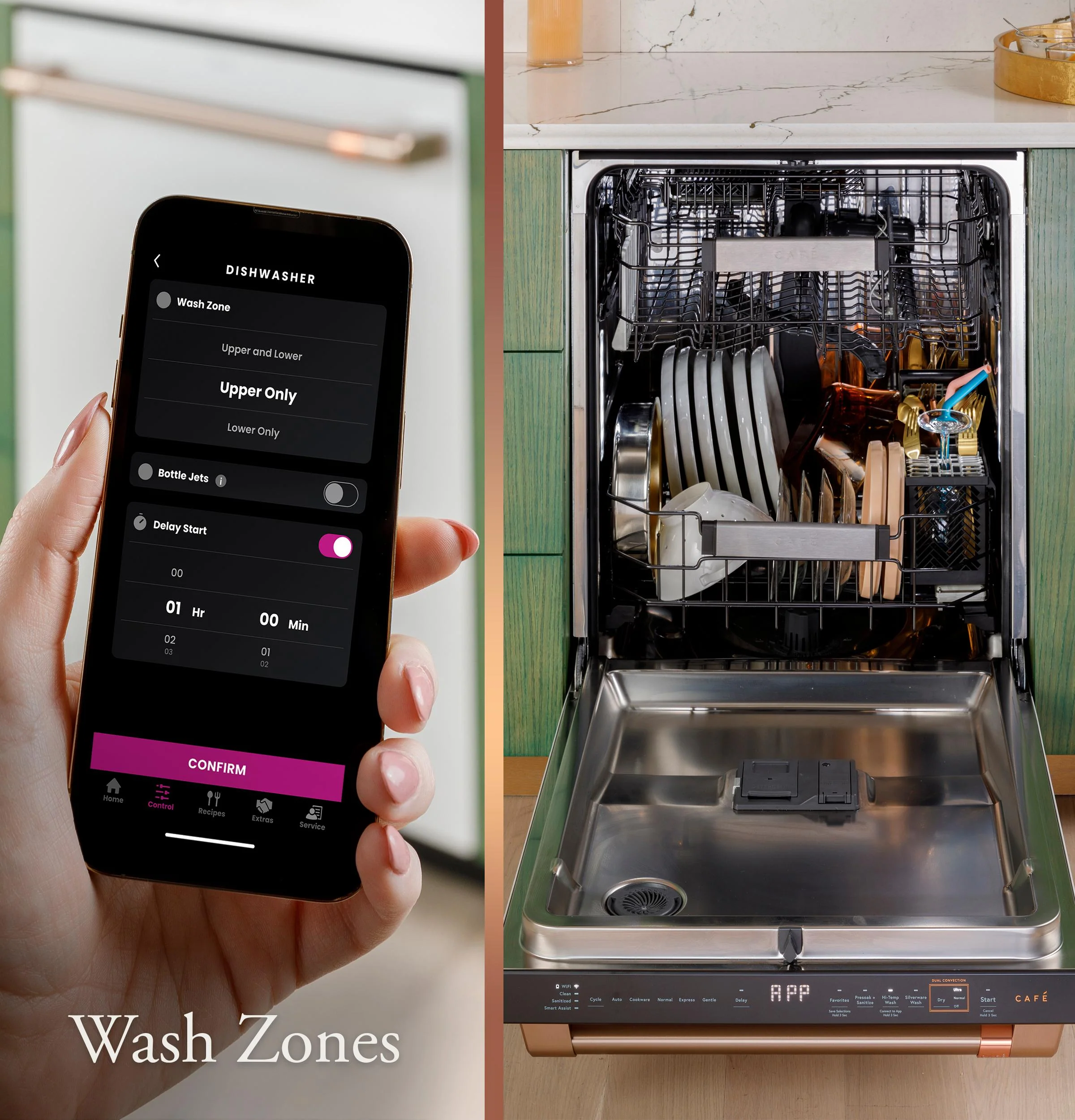 Cafe CDT858P2VS1 CAF(EBACK)™ CustomFit ENERGY STAR Stainless Interior Smart Dishwasher with Ultra Wash Top Rack and Dual Convection Ultra Dry, 44 dBA - Image 13