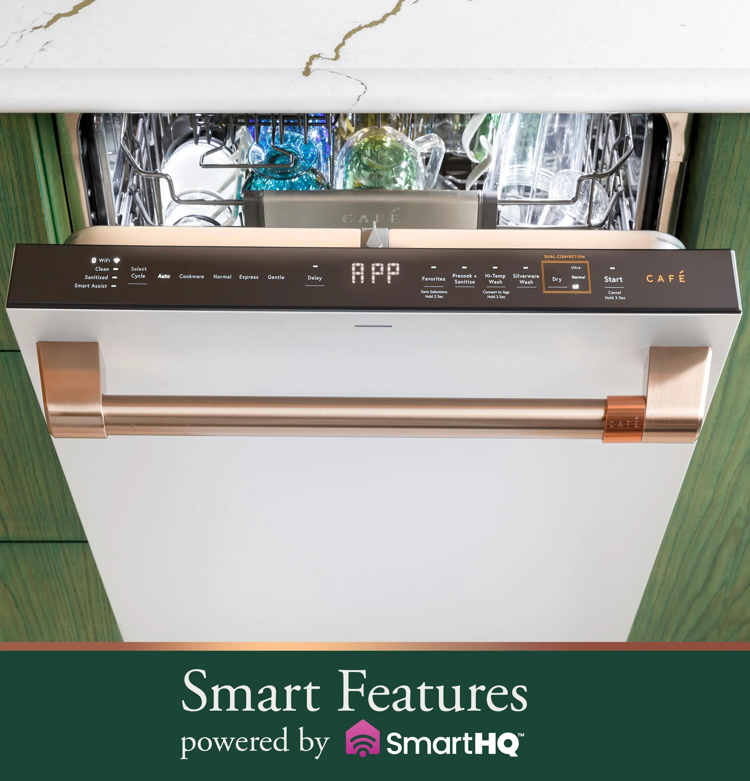 Cafe CDT888P3VD1 CAF(EBACK)™ CustomFit ENERGY STAR Stainless Interior Smart Dishwasher with Ultra Wash Top Rack and Dual Convection Ultra Dry, LED Lights, 39 dBA - Image 12