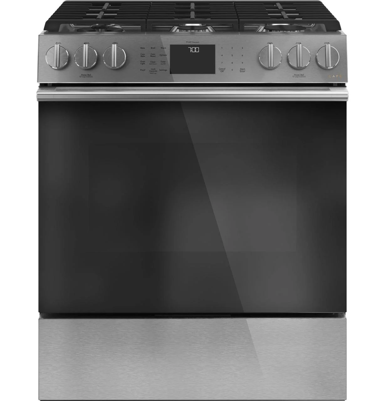 Cafe CGS700M2NS5 CAF(EBACK)™ 30" Smart Slide-In, Front-Control, Gas Range with Convection Oven in Platinum Glass - Image 2