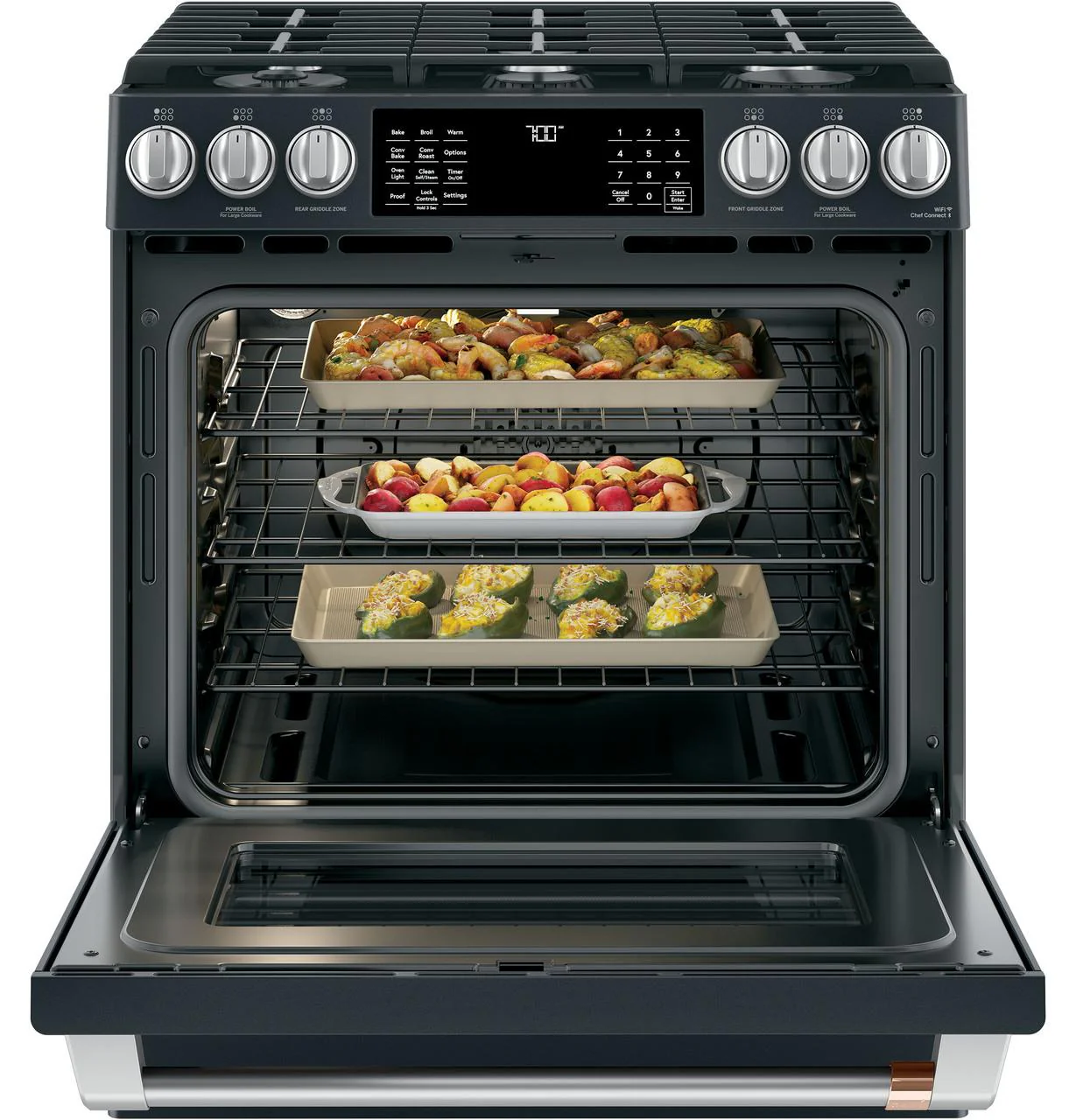 Cafe CGS700P3MD1 CAF(EBACK)™ 30" Smart Slide-In, Front-Control, Gas Range with Convection Oven - Image 4