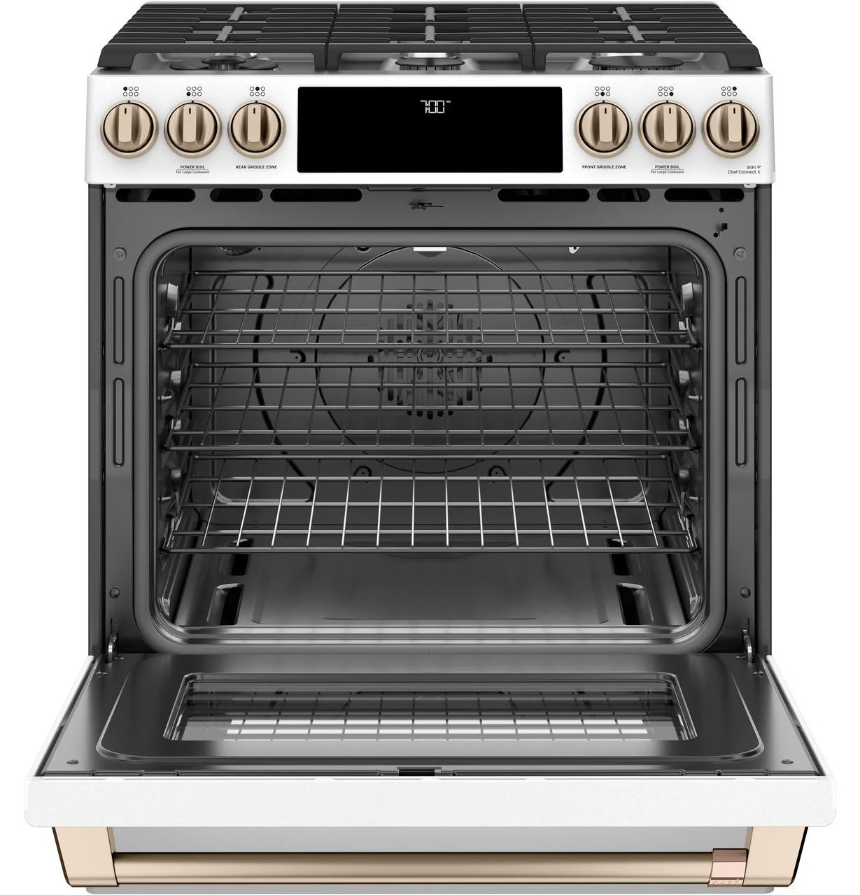 Cafe CGS700P4MW2 CAF(EBACK)™ 30" Smart Slide-In, Front-Control, Gas Range with Convection Oven - Image 2