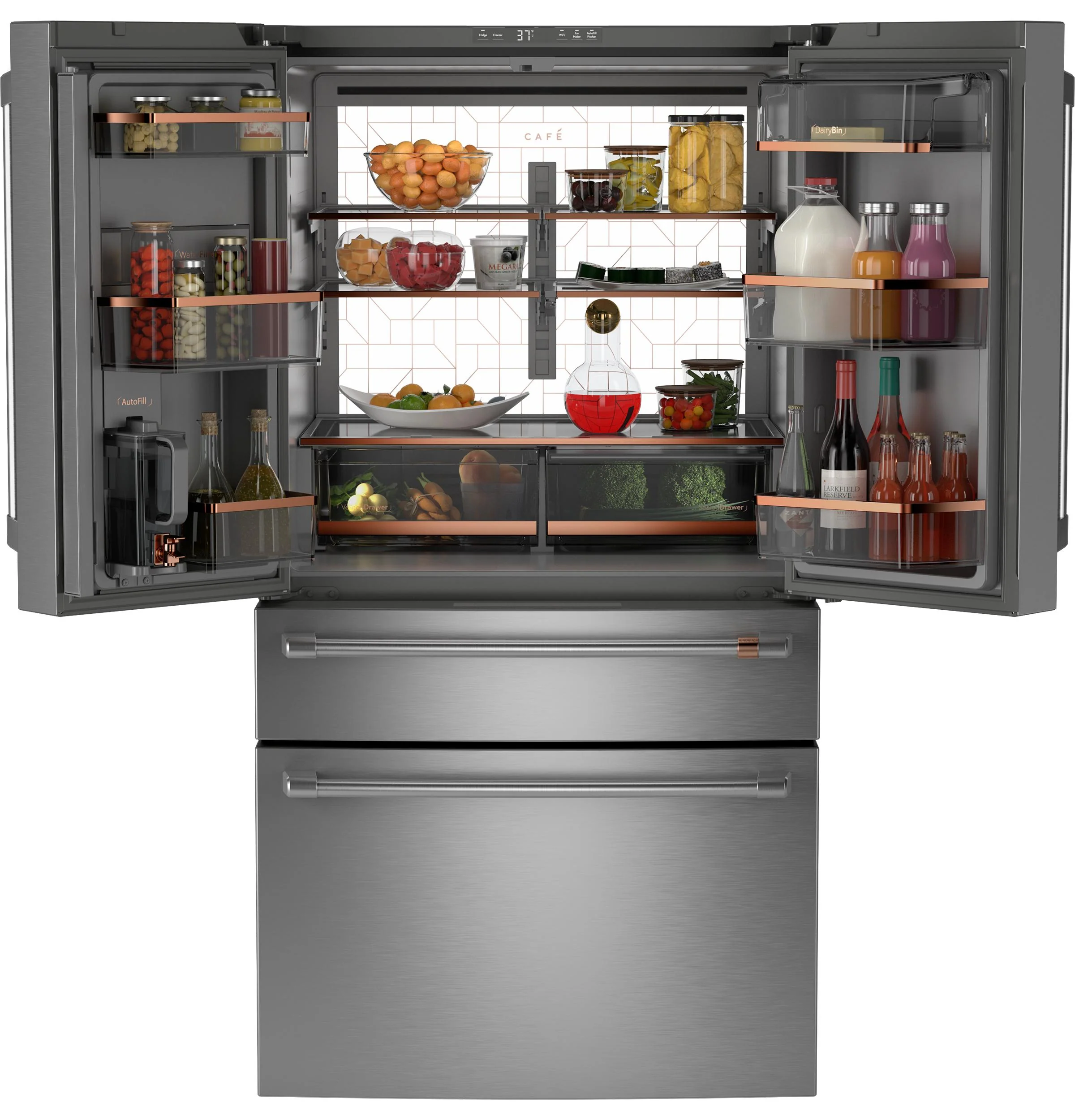 Cafe CJE23DP2WS1 CAF(EBACK)™ ENERGY STAR® 23.2 Cu. Ft. Smart Counter-Depth 4-Door French-Door Refrigerator With Dual-Dispense AutoFill Pitcher - Image 4