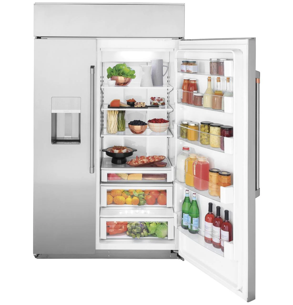 Cafe CSB48YP2NS1 CAF(EBACK)™ 48" Smart Built-In Side-by-Side Refrigerator with Dispenser - Image 5