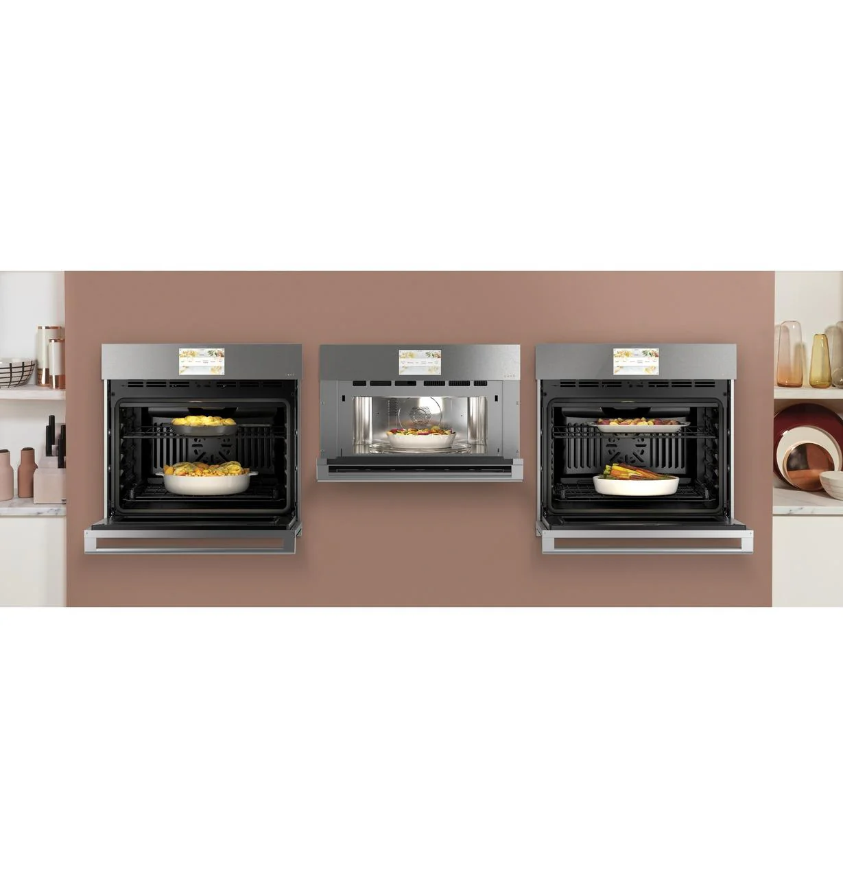 Caf(eback)™ 30" Smart Five in One Wall Oven with 240V Advantium® Technology in Platinum Glass - Image 8