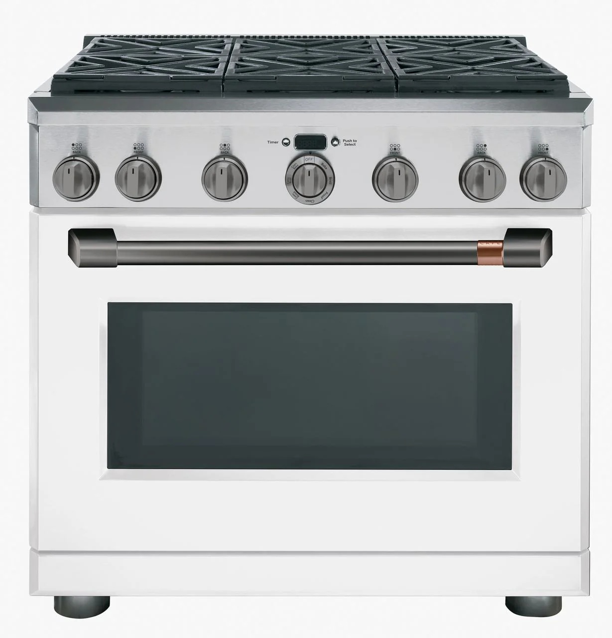Cafe CXPR6HKPMBT Caf(eback)™ 36" Brushed Black Handle & Knob Set for Pro Range and Rangetop - Image 5