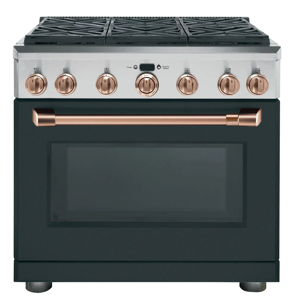 Cafe CXPR6HKPMCU Caf(eback)™ 36" Brushed Copper Handle & Knob Set for Pro Range and Rangetop - Image 2