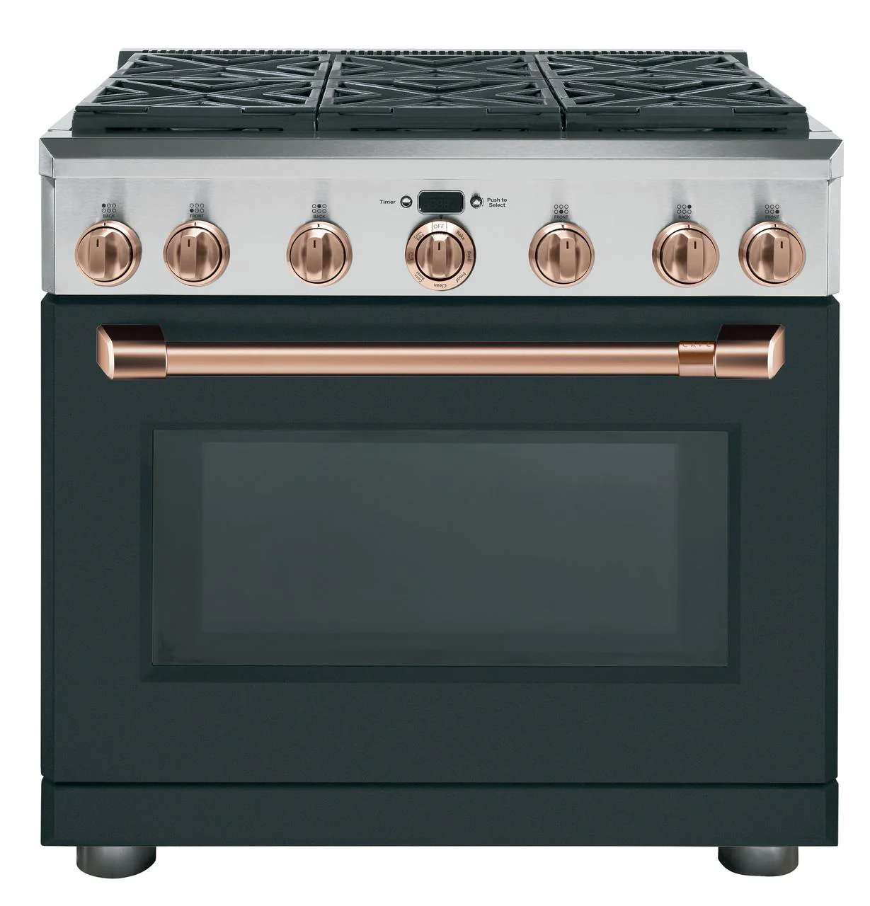 Cafe CXPR6HKPMCU Caf(eback)™ 36" Brushed Copper Handle & Knob Set for Pro Range and Rangetop - Image 3