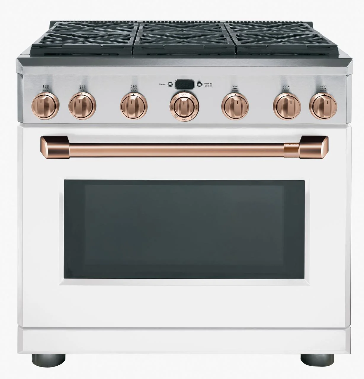 Cafe CXPR6HKPMCU Caf(eback)™ 36" Brushed Copper Handle & Knob Set for Pro Range and Rangetop - Image 5