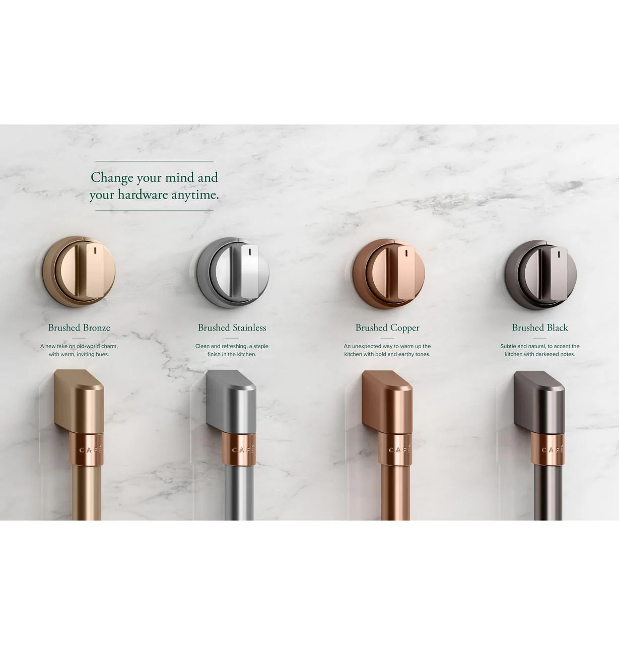 Cafe CXPR6HKPTSS CAF(EBACK)™ 36" Brushed Stainless Handle & Knob Set for Pro Range and Rangetop - Image 3