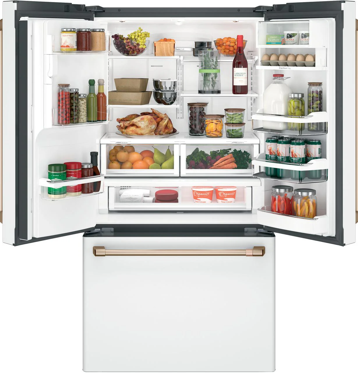 Cafe CYE22TP4MW2 CAF(EBACK)™ ENERGY STAR® 22.1 Cu. Ft. Smart Counter-Depth French-Door Refrigerator with Hot Water Dispenser - Image 3