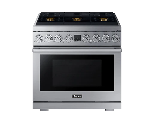 Dacor DOP36T86DLS Transitional 36" Dual-Fuel Range, Silver Stainless Steel, Natural Gas/Liquid Propane
