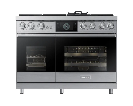 Dacor DOP48M96DPS 48" Pro Dual-Fuel Steam Range, Silver Stainless Steel, LiquidPropane