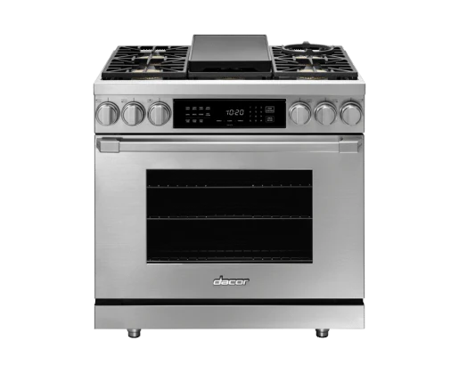 Dacor HDPR36SNG Dual Fuel Pro Range, Silver Stainless Steel, Natural Gas - Image 3