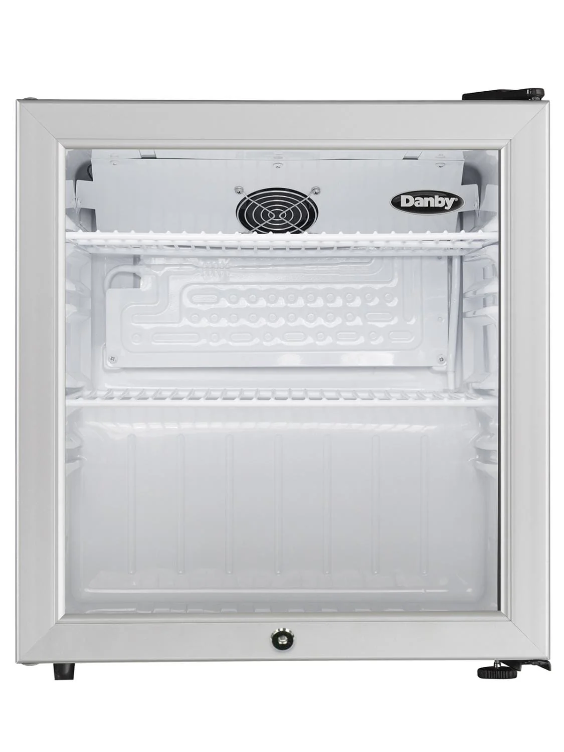 DAG016A2BDB Danby 1.6 cu. ft. Compact Glass Door Fridge in Platinum