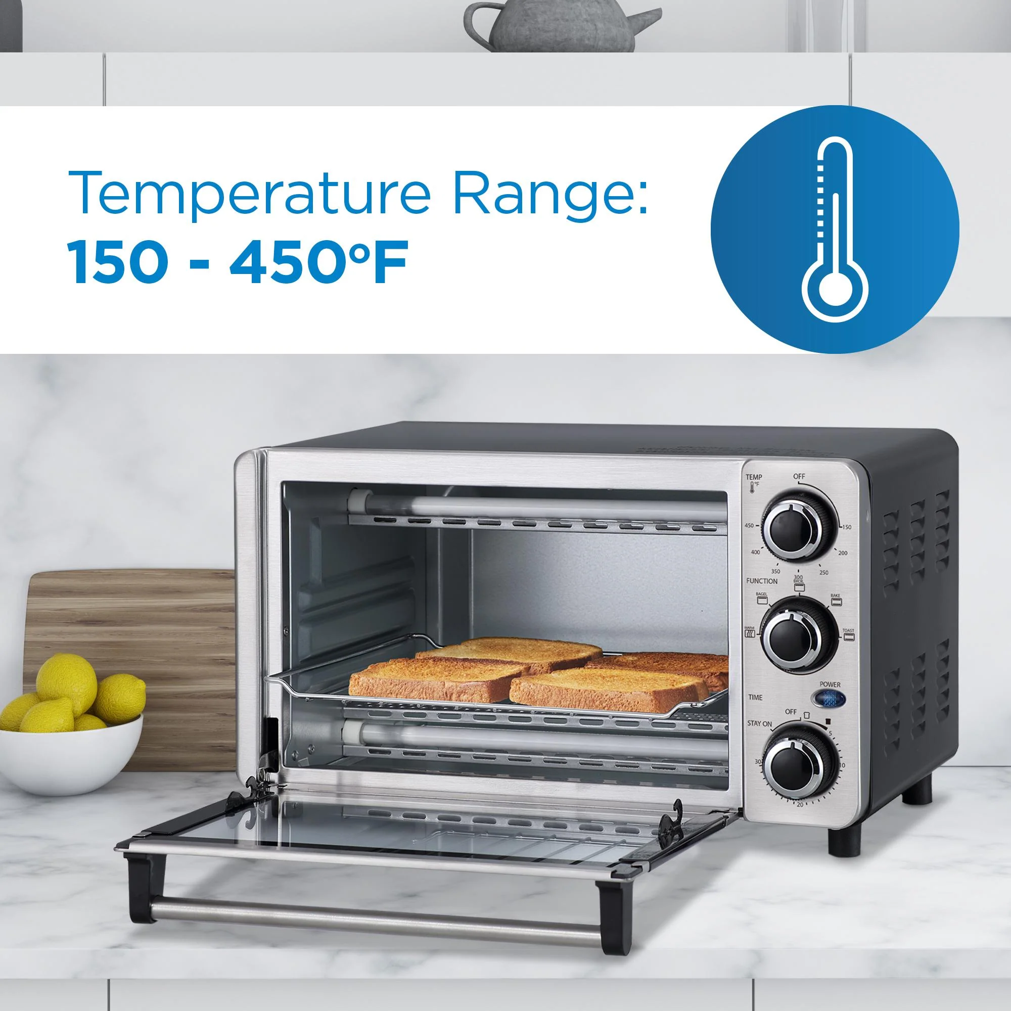 DBTO0412BBSS Danby 0.4 cu. ft./12L 4 Slice Countertop Toaster Oven in Stainless Steel - Image 3