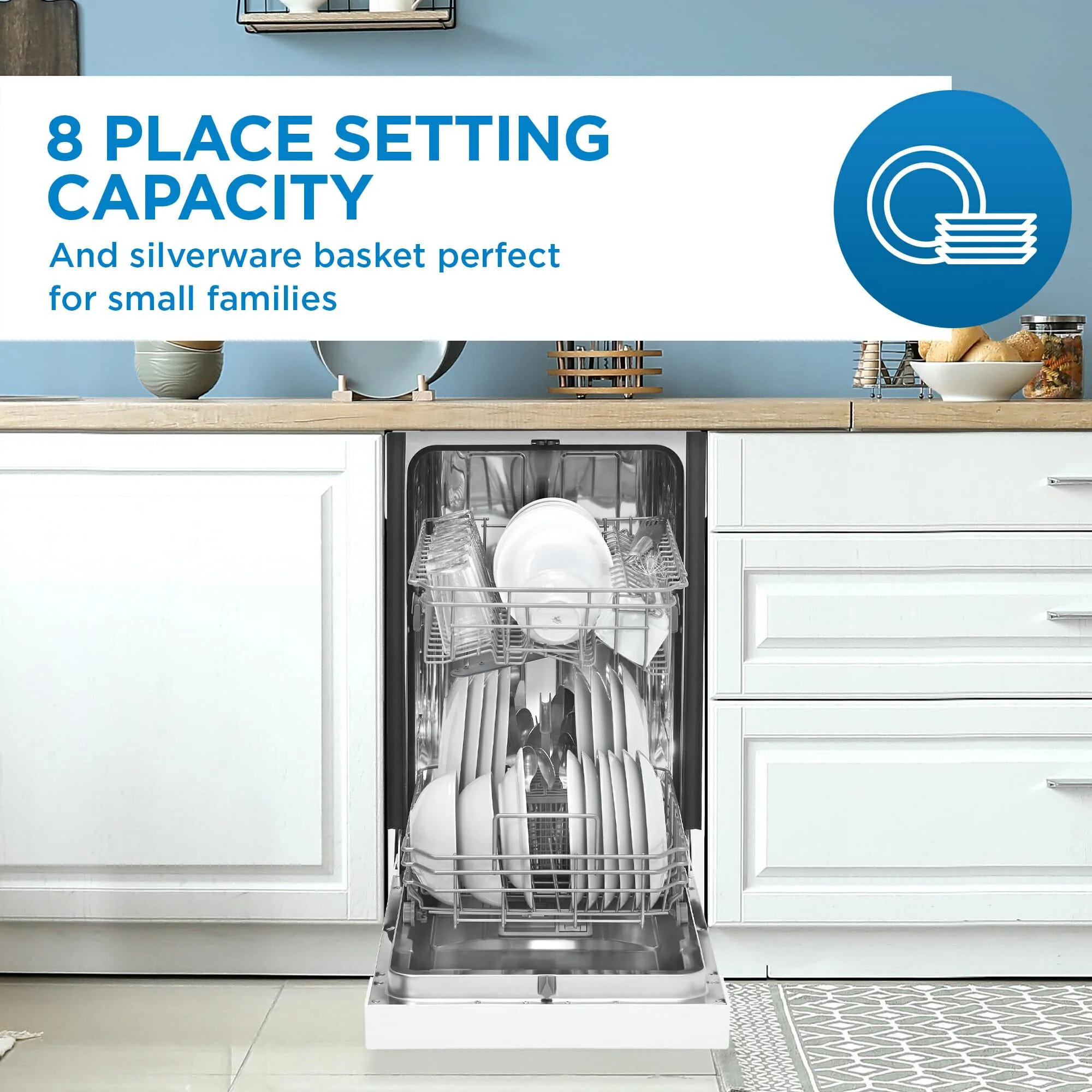 Danby 18" Wide Built-in Dishwasher in White - Image 5