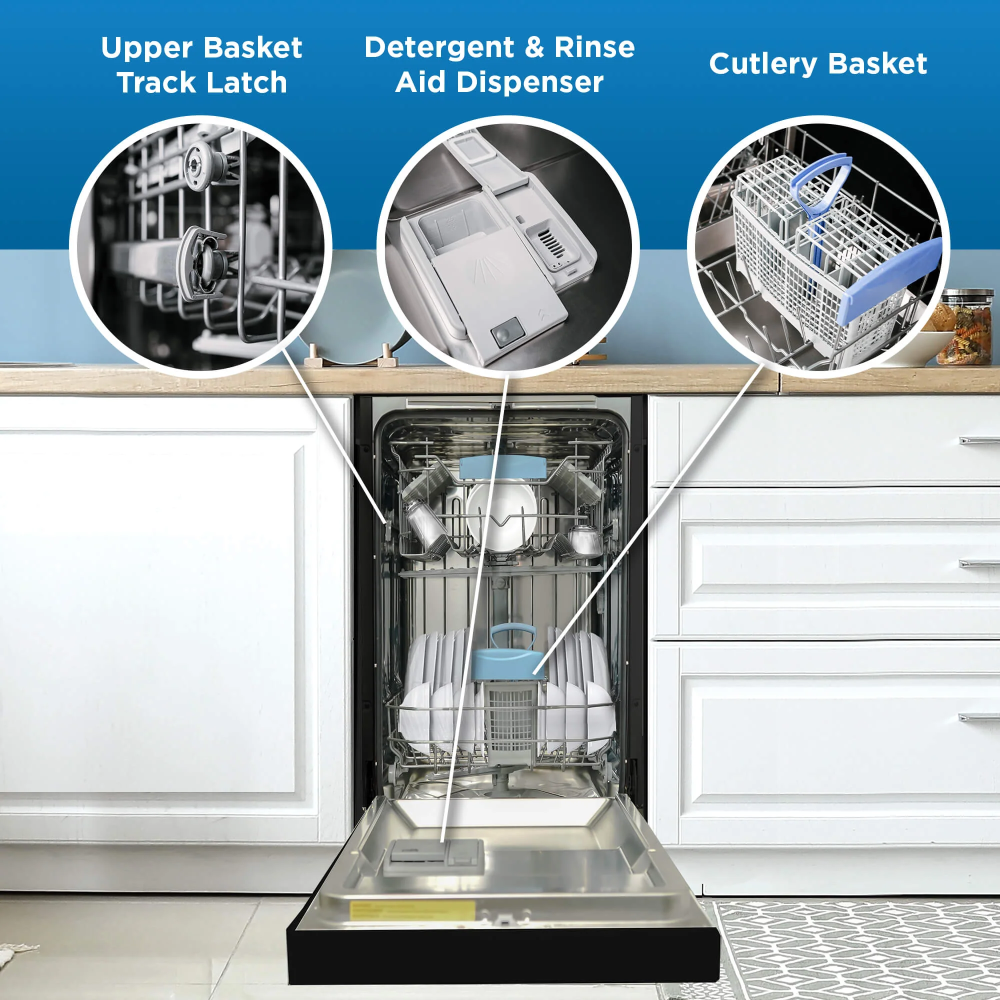 DDW18D1EB Danby 18 Wide Built-in Dishwasher in Black - Image 9