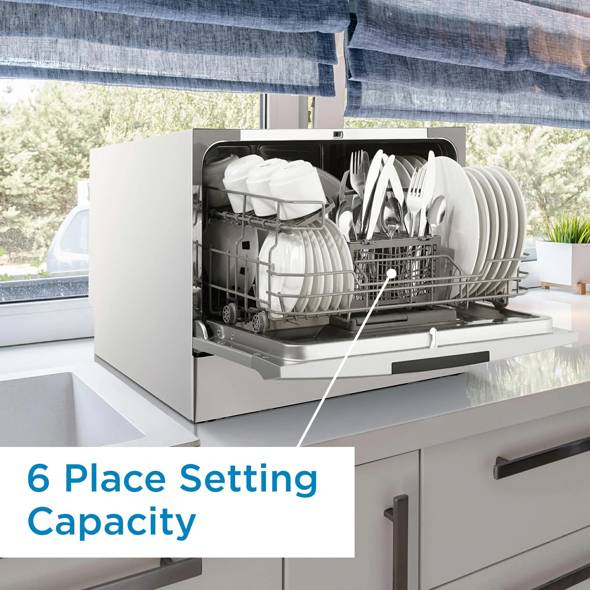 DDW631SDB Danby 6 Place Setting Countertop Dishwasher in Silver - Image 7