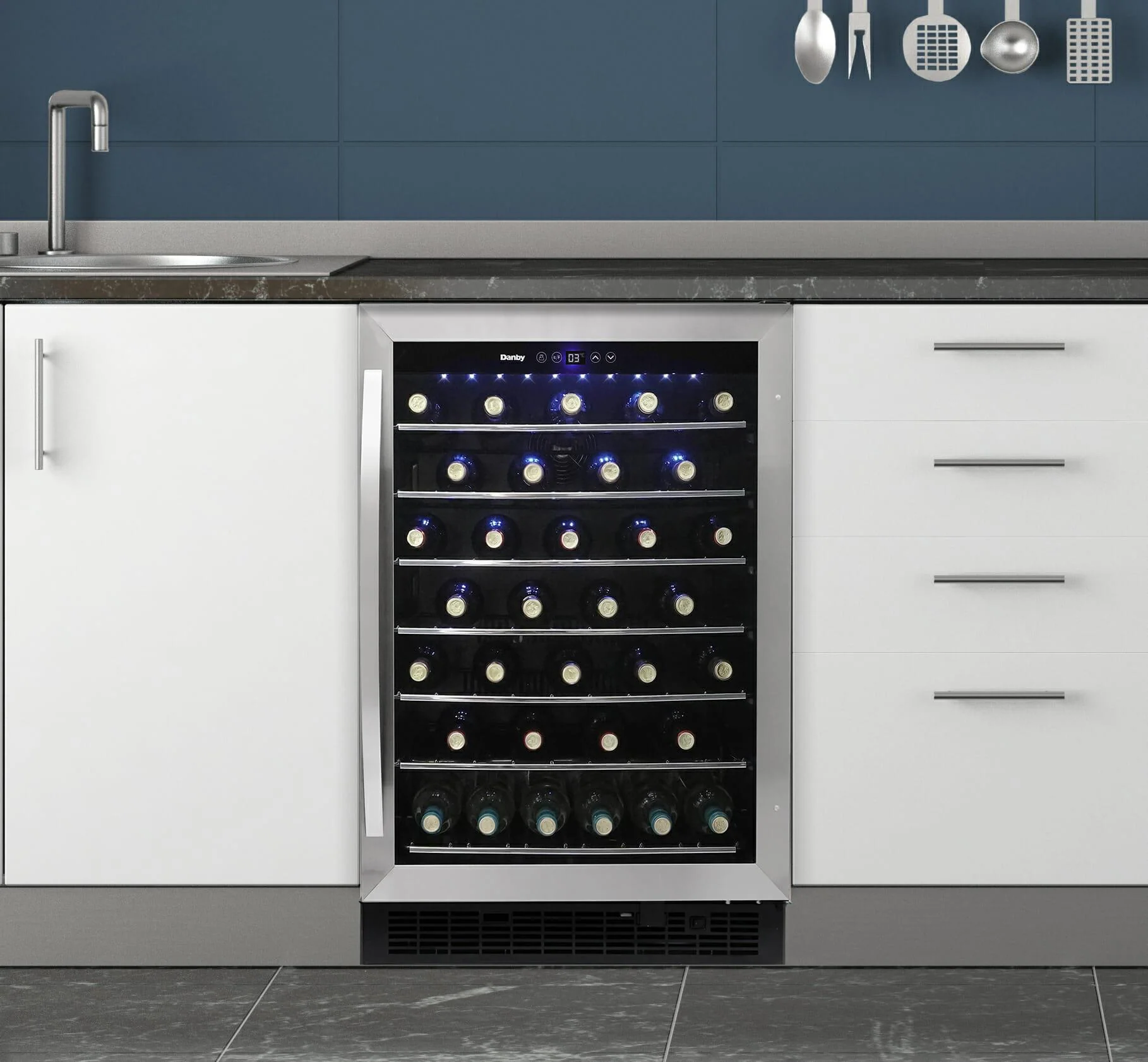 Danby 60 Bottle Built-in Wine Cooler in Stainless Steel - Image 8